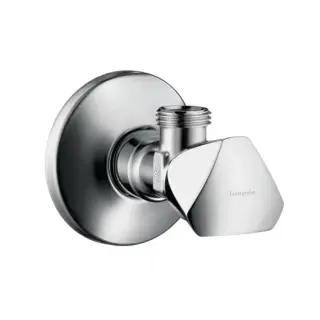 Hansgrohe E Угловой вентиль с рукояткой, подключение 1/2, отвод 3/8, цвет: хром