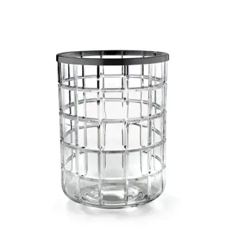 3SC Palace Урна 20хh28х20 см, цвет: прозрачный хрусталь/никель сатинированный черный матовый