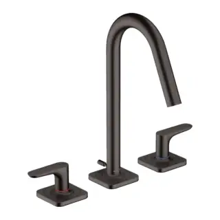 Axor Citterio M Смеситель для раковины, на 3 отв., с донным клапаном, цвет: шлифованный черный хром