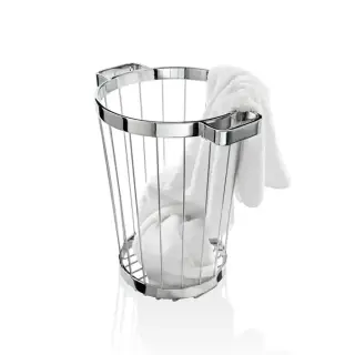 Decor Walther DW 222 Корзина для полотенец/белья 27x39.5см, напольная, цвет: хром