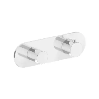 Fantini Mare Смеситель для душа настенный встраиваемый, термостатический, с переключателем на 2 положения, внешняя часть, цвет: белый матовый