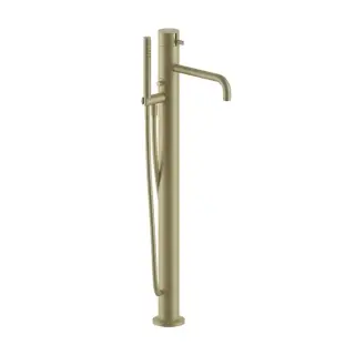 Fantini AF/21 Смеситель для ванны, напольный, излив: 250мм, цвет: Matt British Gold PVD