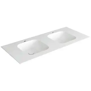 Simas WAVE Раковина двойная 120x50xh14,5см, встраиваемая, с 2 отв, цвет: белый