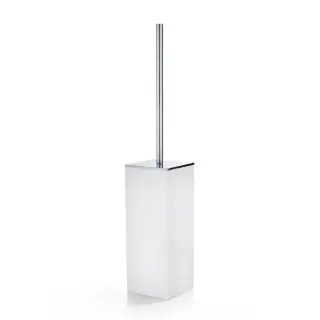 3SC Mood White Туалетный ёршик, напольный, композит Solid Surface, цвет: белый матовый/хром