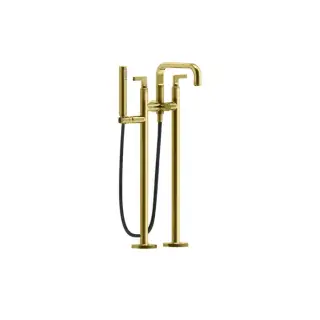 Gessi Inciso Смеситель для ванны, напольный, с ручным душем, цвет: золото