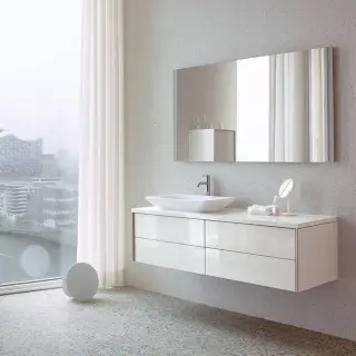Duravit XViu Тумба подвесная 160x55x40см с раковиной, 2 ящика, цвет: белый глянцевый
