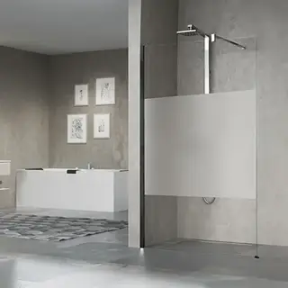 Novellini Giada H Душевое ограждение 117-118.5х195cм., с свободным входом, с настенным кронштейном, стекло прозрачное, цвет: черный матовый