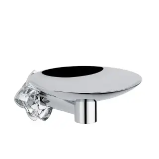 THG Pétale de cristal clair Мыльница металлическая ø 15см., подвесная, цвет: хром/прозрачный хрусталь