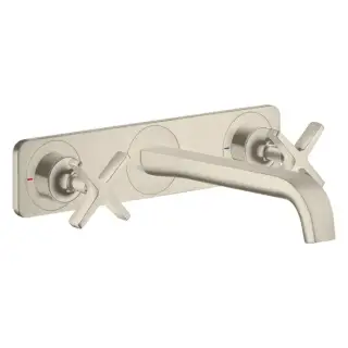 Axor Citterio E Смеситель для раковины, встраиваемый, излив: 22см., с панелью, цвет: шлифованный никель