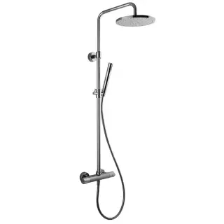 Carlo Frattini Wellness Смеситель для душа термостатический, внешнего монтажа, с душ стойкой, верхним душем Ø250мм. из ABS и душ компл, цвет: хром