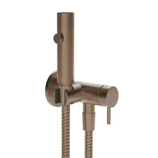 Gessi Transparenze Гигиенический душ, с настенным держателем, запорным краном, с подводом воды и шлангом 125cм., цвет: Copper Br. PVD
