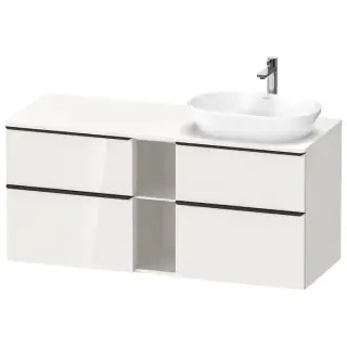 Duravit D-Neo Тумбочка подвесная 64.4x140x55 см, раковина, 2 ящика, цвет: белый высокоглянцевый