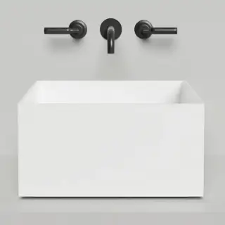 Salini Armonia Square 02 Раковина накладная 45х45х25см., без отв., мат-л: S-Stone, цвет: белый матовый