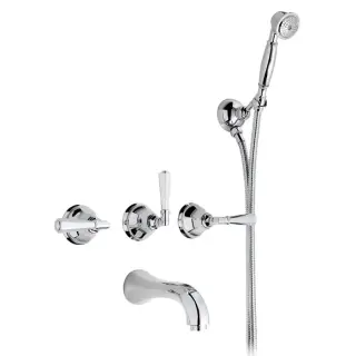 Nicolazzi Teide Смеситель для ванны с 2мя ручками, встроенный, с ручным душем, вкл. внутр часть, излив: 168 мм, цвет: хром