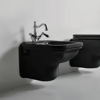 Kerasan Waldorf Биде подвесное с 1 отв. под смеситель 55х37см, цвет: черный/хром