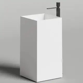 Salini Armonia Square 01 Раковина напольная 45х45х90см., без отв., мат-л: S-Stone, цвет: белый матовый