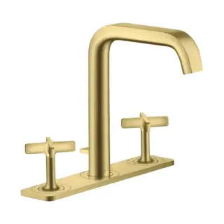 Axor Citterio E Смеситель для раковины, на 3 отв., с панелью и донным клапаном, цвет: шлифованная медь