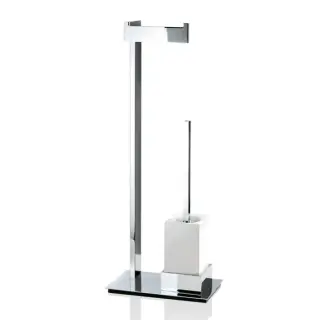 Decor Walther Brick SBK Напольная стойка 72смс ершиком и бумагодержателем, фарфор белый, цвет: хром