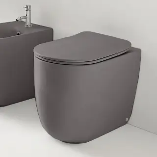 Kerasan Nolita Унитаз безободковый пристенный 55х35 см, с креплениями WB5N, цвет: Ferro matt