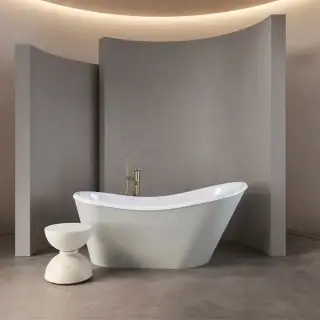 Gruppo Treesse Nina Ванна отдельностоящая 170x80см, слив хром, цвет: белый