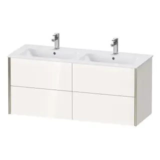 Duravit XViu Тумба подвесная 128x48x56см, с двойной раковиной, 4 ящика, цвет: белый глянцевый/champagne matt