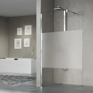 Novellini Giada H Душевое ограждение 97-98.5х195см., с свободным входом, с настенным кронштейном, стекло прозрачное, цвет: Silver