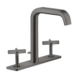 Axor Citterio E Смеситель для раковины, на 3 отв., с панелью и донным клапаном, цвет: шлифованный черный хром