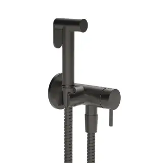 Gessi Transparenze Гигиенический душ, с настенным держателем, запорным краном, с шлангом 125cм. и подводом воды, цвет: Black Metal Br. PVD