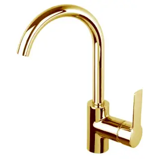 Carlo Frattini Mast Смеситель для раковины, вращающийся излив, с донным клапаном, цвет: золото