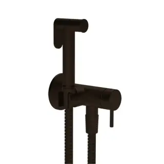 Gessi Transparenze Гигиенический душ, с настенным держателем, запорным краном, с шлангом 125cм. и подводом воды, цвет: Dark Bronze