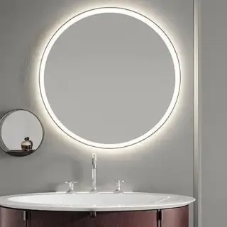 BURGBAD LIN20 Зеркало Ø750х25 мм., LED подсветка 5700K, выключатель, подогрев