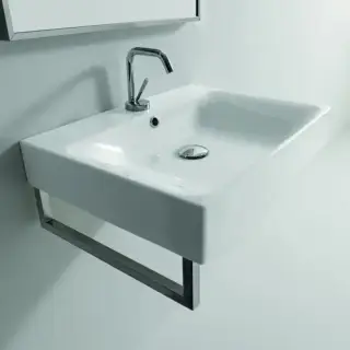 Kerasan Cento Раковина 60х45 см, 1 отв., подвесная/накладная, с полотенцедержателем, цвет: белый
