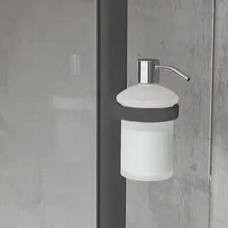 Novellini Giada Дозатор для жидкого мыла, подвесной, для профиля,цвет: черный матовый