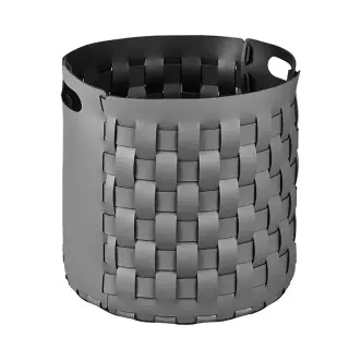 Colombo Adj Круглая корзина Bottega D40хH40см., напольная, цвет: серый/черный