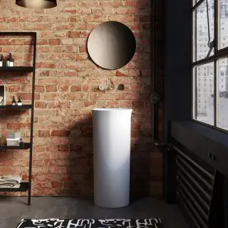 Kerasan The New Yorker Раковина 40хH89см., свободностоящая, слив в стену, сливная крышка, крепеж, цвет: белый