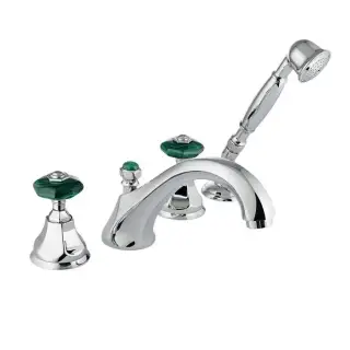 Nicolazzi Teide Смеситель на борт ванны, 4 отв., излив: 223 мм, с ручным душем, цвет: хром