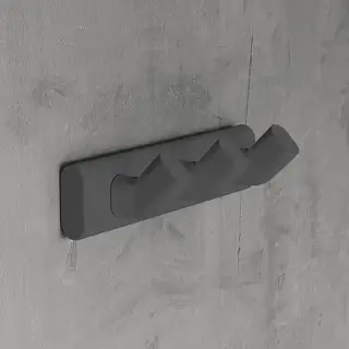 Novellini Giada Крючок тройной, подвесной, цвет: черный матовый