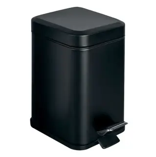 Colombo Black&White Ведро для мусора 3л, с крышкой и педалью, цвет: чёрный матовый
