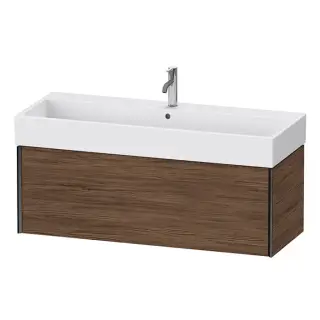 Duravit XViu Тумба подвесная 118.4x45.4x39.7см, с раковиной, 1 ящик, цвет: walnut dark/черный матовый