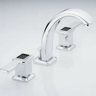 THG Métropolis à manettes cristal noir Смеситель для раковины, на 3 отв., цвет: хром/черный хрусталь