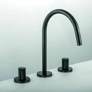 Gattoni MD Смеситель для раковины на 3 отверстия, ручки RONCO, с донным клапаном, цвет Dark brushed nickel