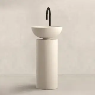 Noorth milldue edition SABA 45 Раковина напольная Ø45x90см, слив в стену, без отв., цвет: Caolino