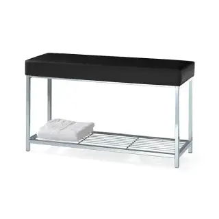 Decor Walther DW 67 Скамья с полочкой 90x30x52см, напольная, цвет: хром / черный