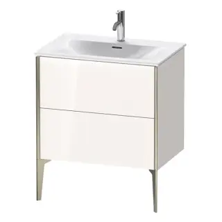 Duravit XViu Тумба подвесная 71x48x59.1см, с раковиной, 2 ящика, цвет: белый глянцевый/champagne matt
