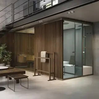 Effegibi BodyLove SH Side Сауна&Хаммам 365x202x220см, угловая SX, цвет: термообработанная древесина