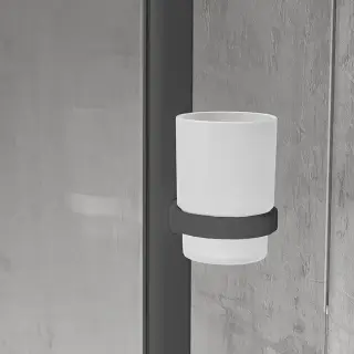 Novellini Giada Стакан, подвесной, для профиля, цвет: черный матовый