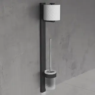 Novellini Giada Стойка с держателем т/б и ершиком, подвесной, цвет: черный матовый