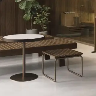 Effegibi Скамейка для ног для хаммам 45x45x35см, цвет: тиковое дерево