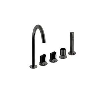 Fantini Venezia Смеситель для ванны, набортный, 5 отв., излив: 175 мм, цвет: Matt Gun Metal PVD