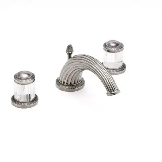 THG Malmaison crystal Смеситель для раковины на 3 отверстия, с донным клапаном, цвет: состаренный никель